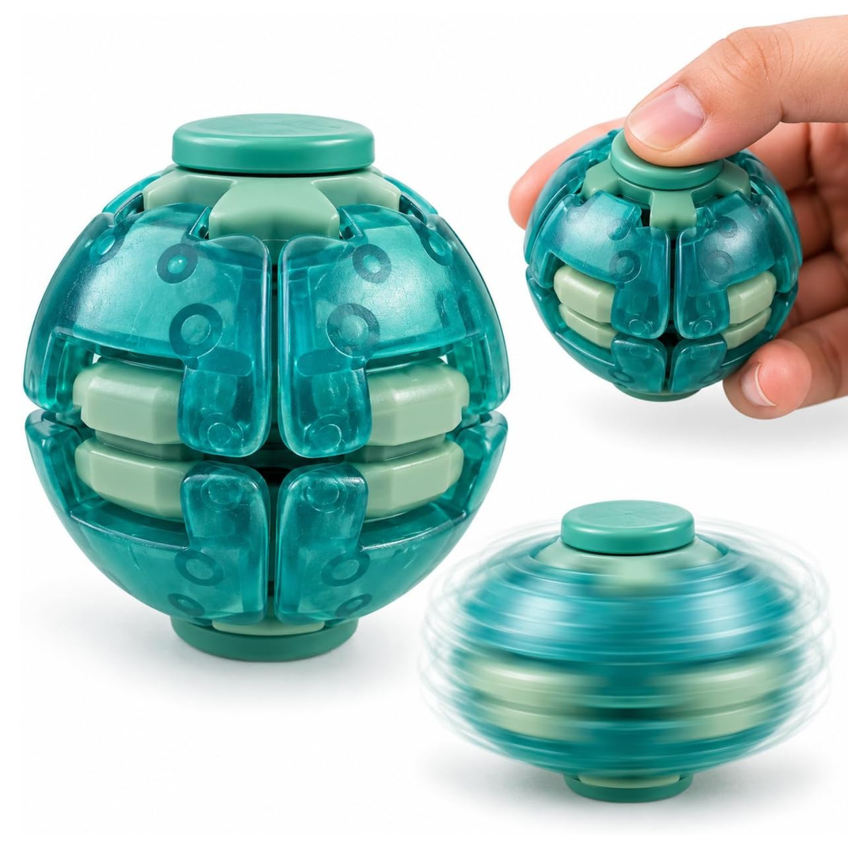 Push & Spin Fidget Ball – Sensory Stress Relief Spinning Toy for Kids & Adults