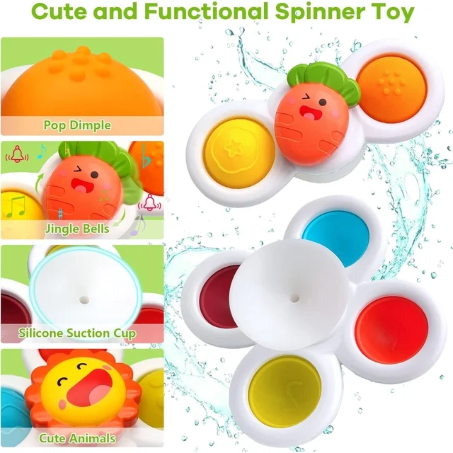 Suction Cup Spinner Toys for Toddlers 1-3 Years Old