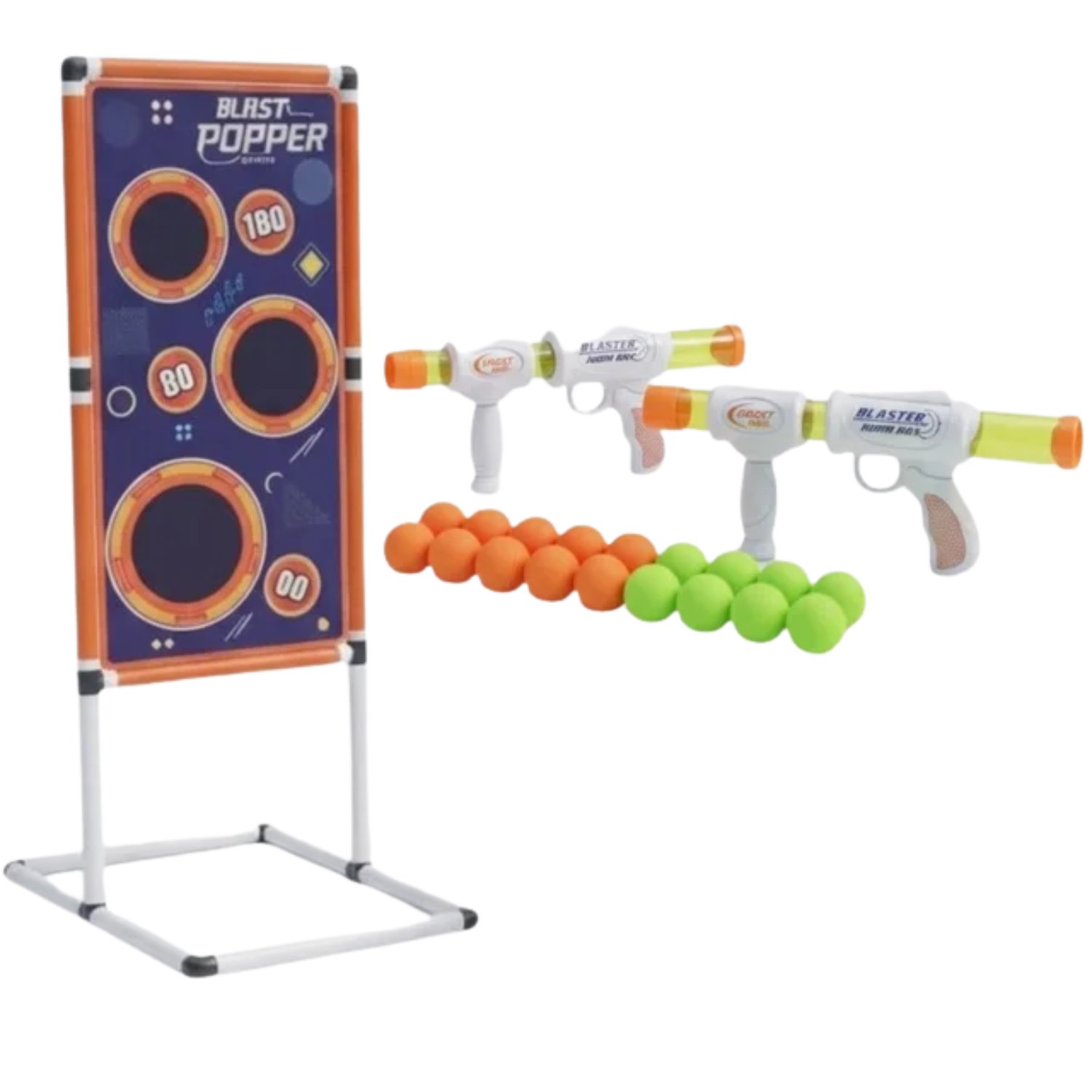 Blast Popper Foam Shooter Toy Set – 2 Squeezable Soft Foam Blasters
