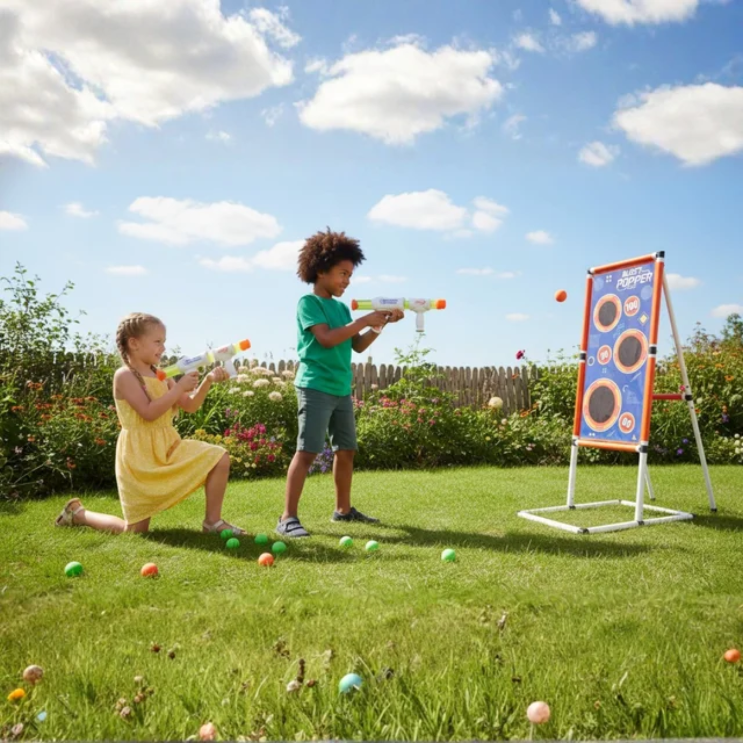 Blast Popper Foam Shooter Toy Set – 2 Squeezable Soft Foam Blasters