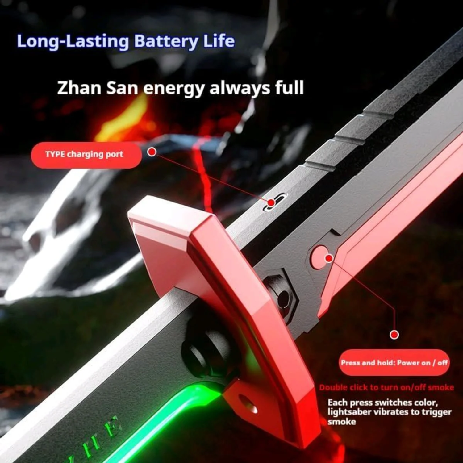 LED Sword with Light, Spark & Battle Sound Effects