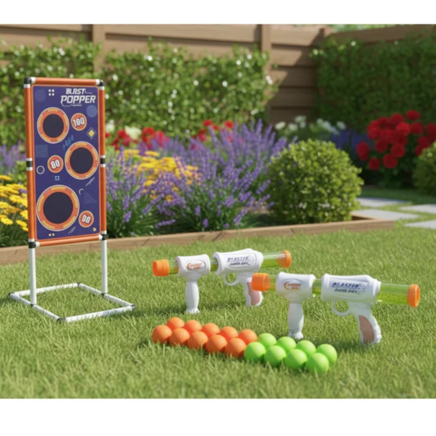 Blast Popper Foam Shooter Toy Set – 2 Squeezable Soft Foam Blasters