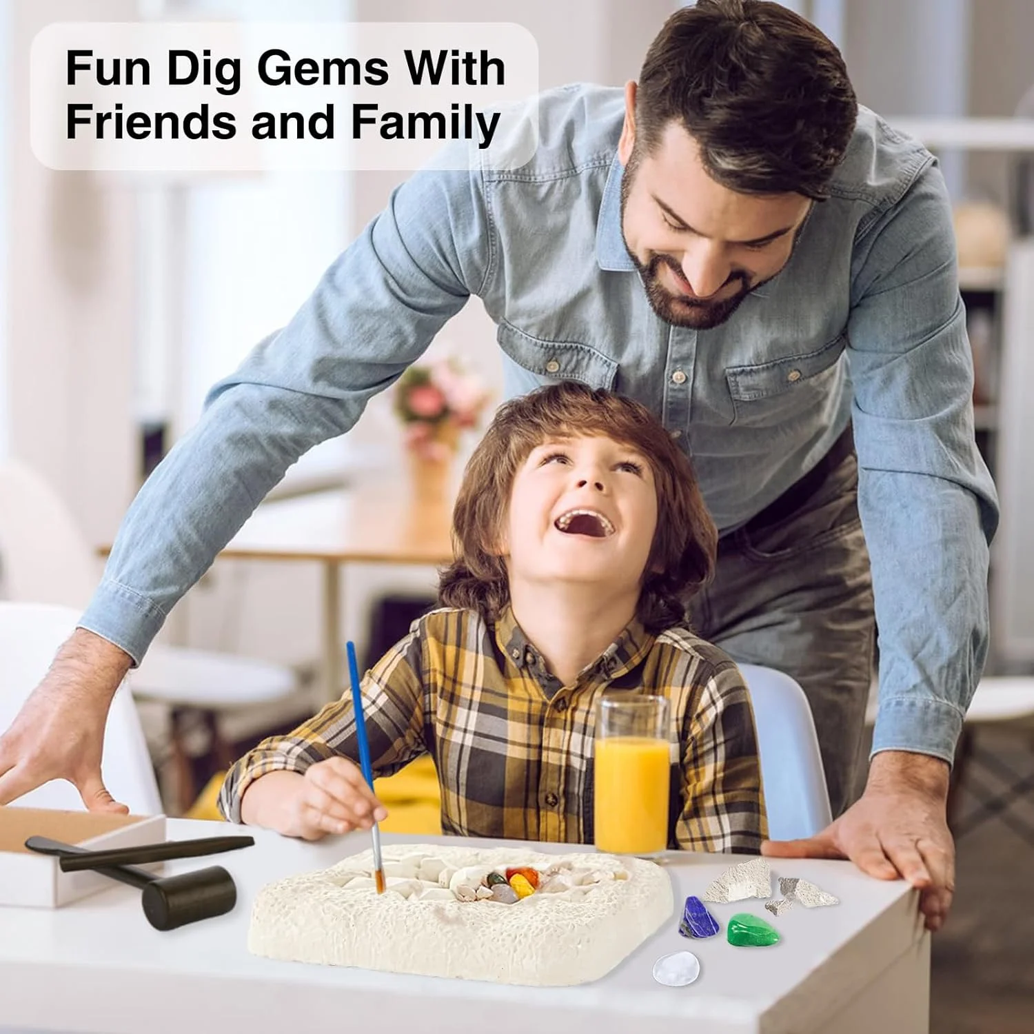 Mega Gemstone Dig Kit – Excavate 15 Real Gemstones & Crystals