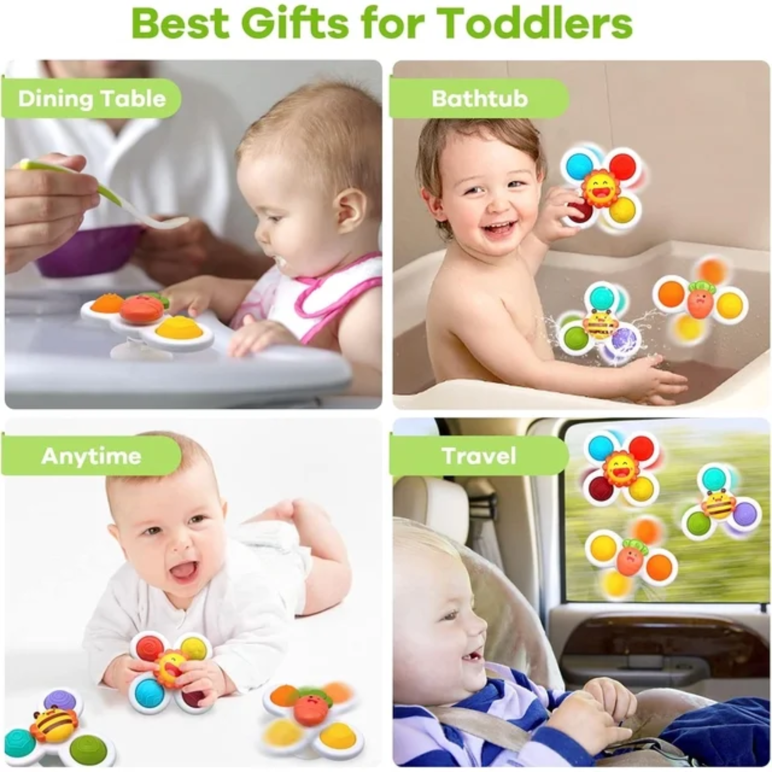 Suction Cup Spinner Toys for Toddlers 1-3 Years Old