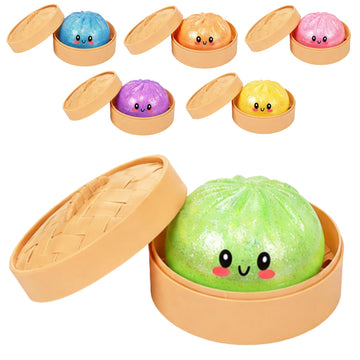 Green Glitter Cute Dumpling Ball Squishy for Kids