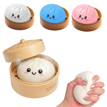 White Cute Dumpling Stress Ball Squishy for Kids