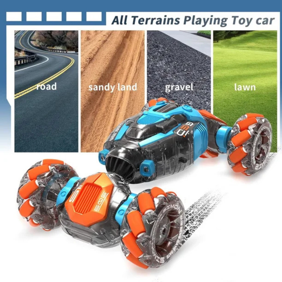 Gesture Control Stunt RC Car with Watch Remote, 360° Flips & All-Terrain 4WD