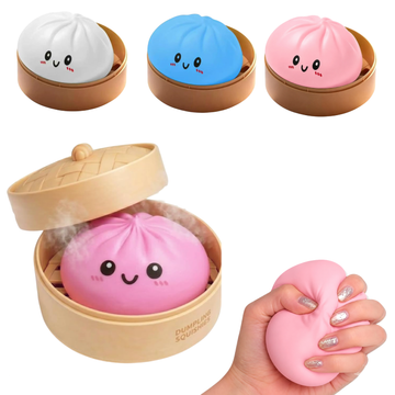 Light Pink Cute Dumpling Stress Ball Squishy for Kids