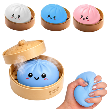 Light Blue Cute Dumpling Stress Ball Squishy for Kids