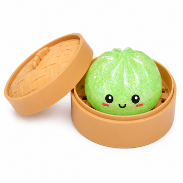 Green Glitter Cute Dumpling Ball Squishy for Kids