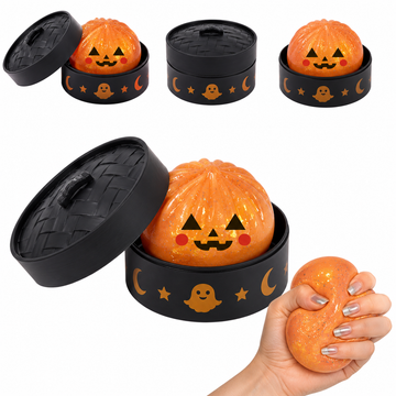 Orange Pumpkin Halloween Cute Dumpling Ball Squishy for Kids