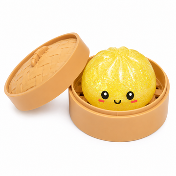 Yellow Glitter Cute Dumpling Ball Squishy for Kids