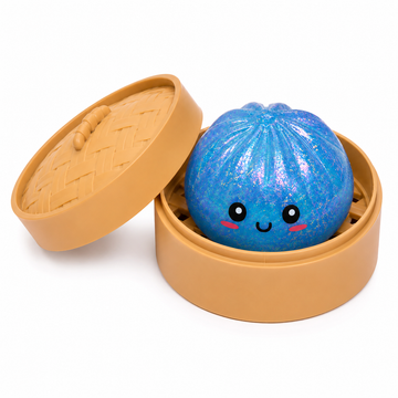 Blue Glitter Cute Dumpling Ball Squishy for Kids