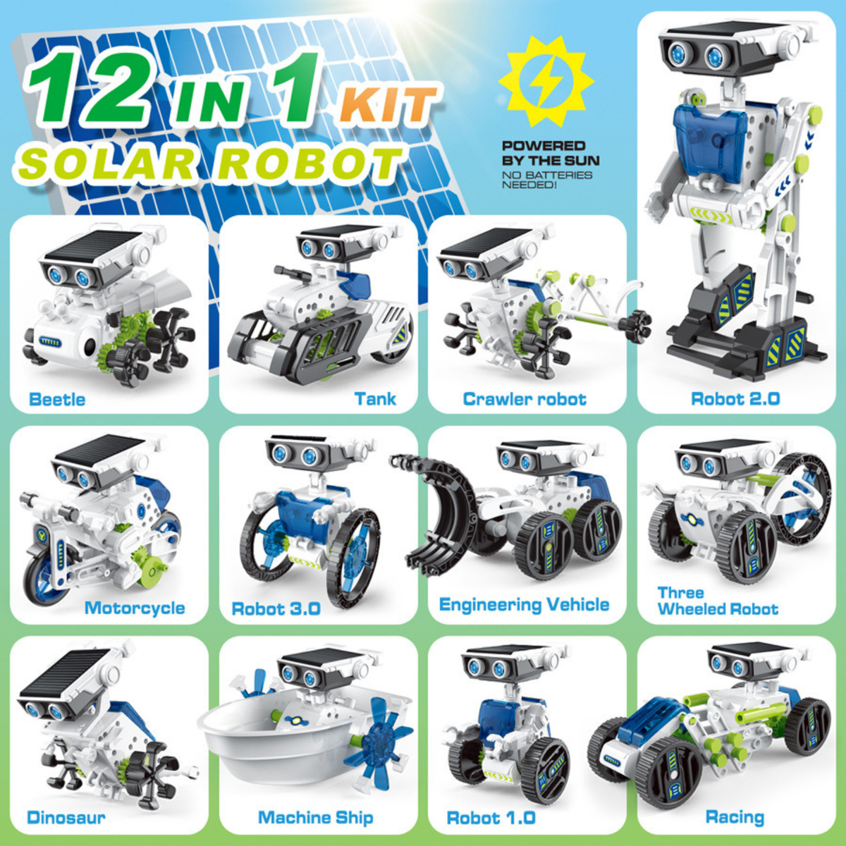 12-in-1 Solar Robot STEM Building Kit for Kids
